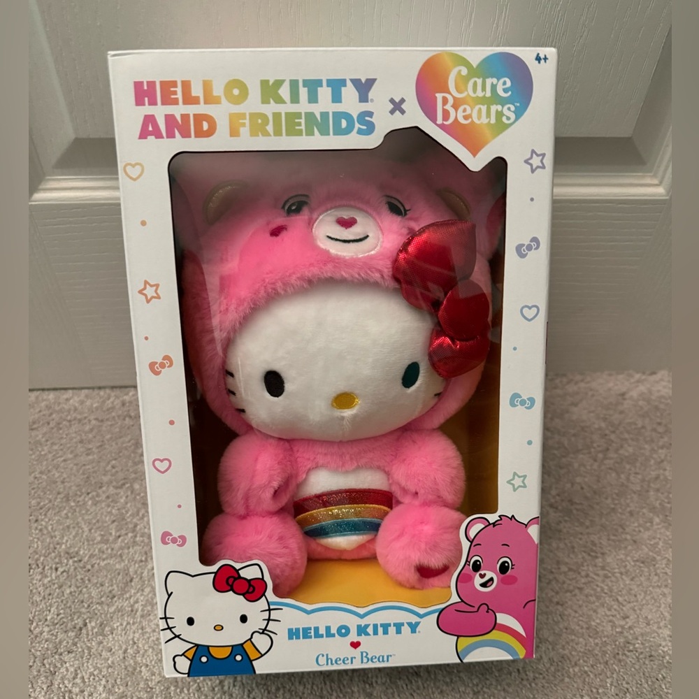 NEW Hello Kitty & Friends x Care Bears Hello Kitty Cheer Bear Plush 9”